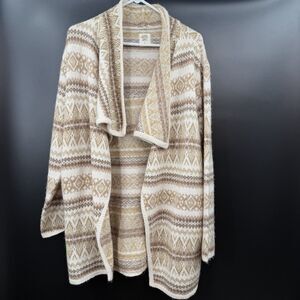 Good Hart Matilda Jane Deveaux Bank Womens Fair Isle Oversized Cardigan Sz M